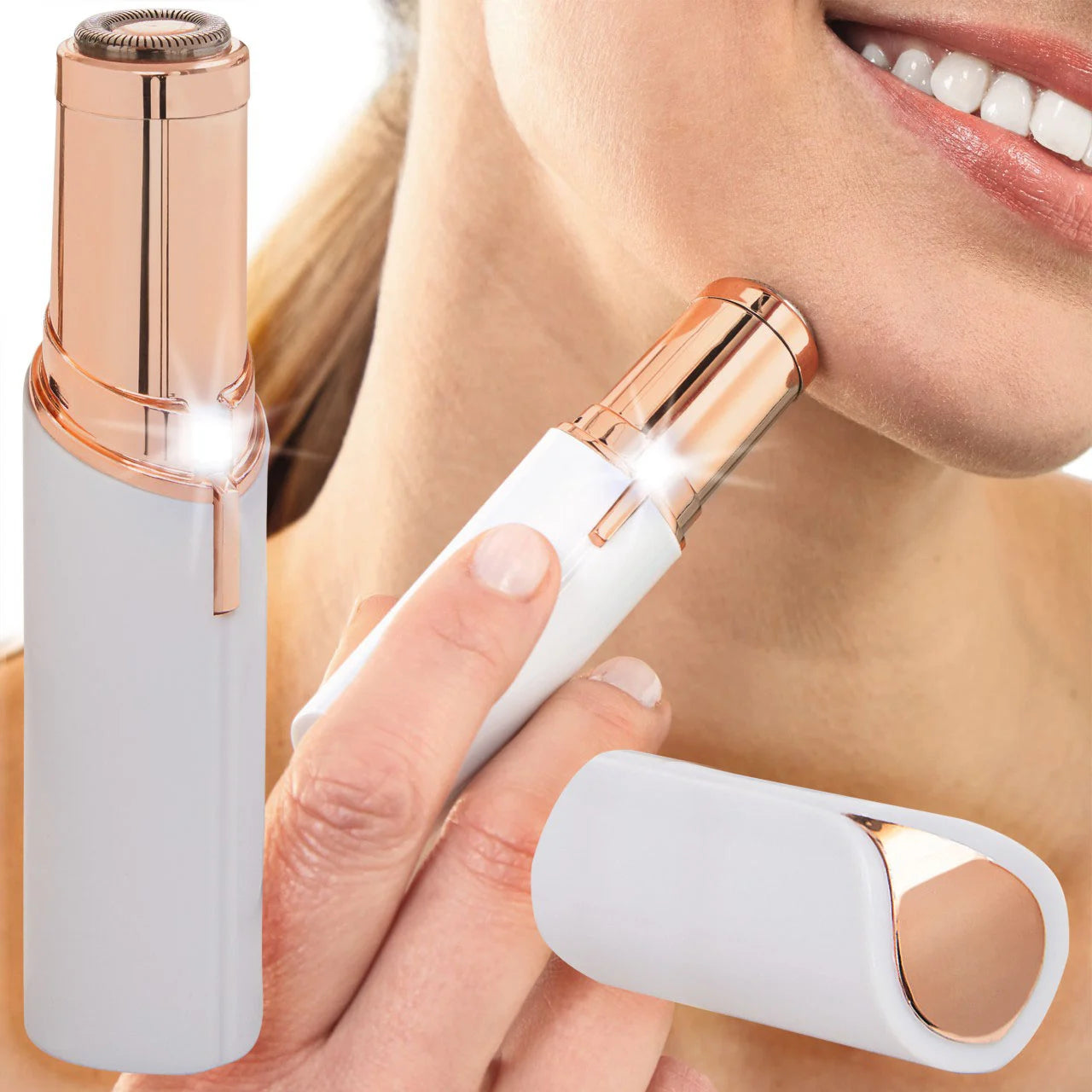 Flawless Rechargeable Facial Hair Remover for Women – Electric Face Razor for Upper Lip, Chin & Peach Fuzz | Gentle Painless Shaver with USB Charging